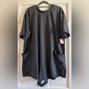 Free People Movement Hot Shot Tee Romper, Washed Black/Charcoal Gray